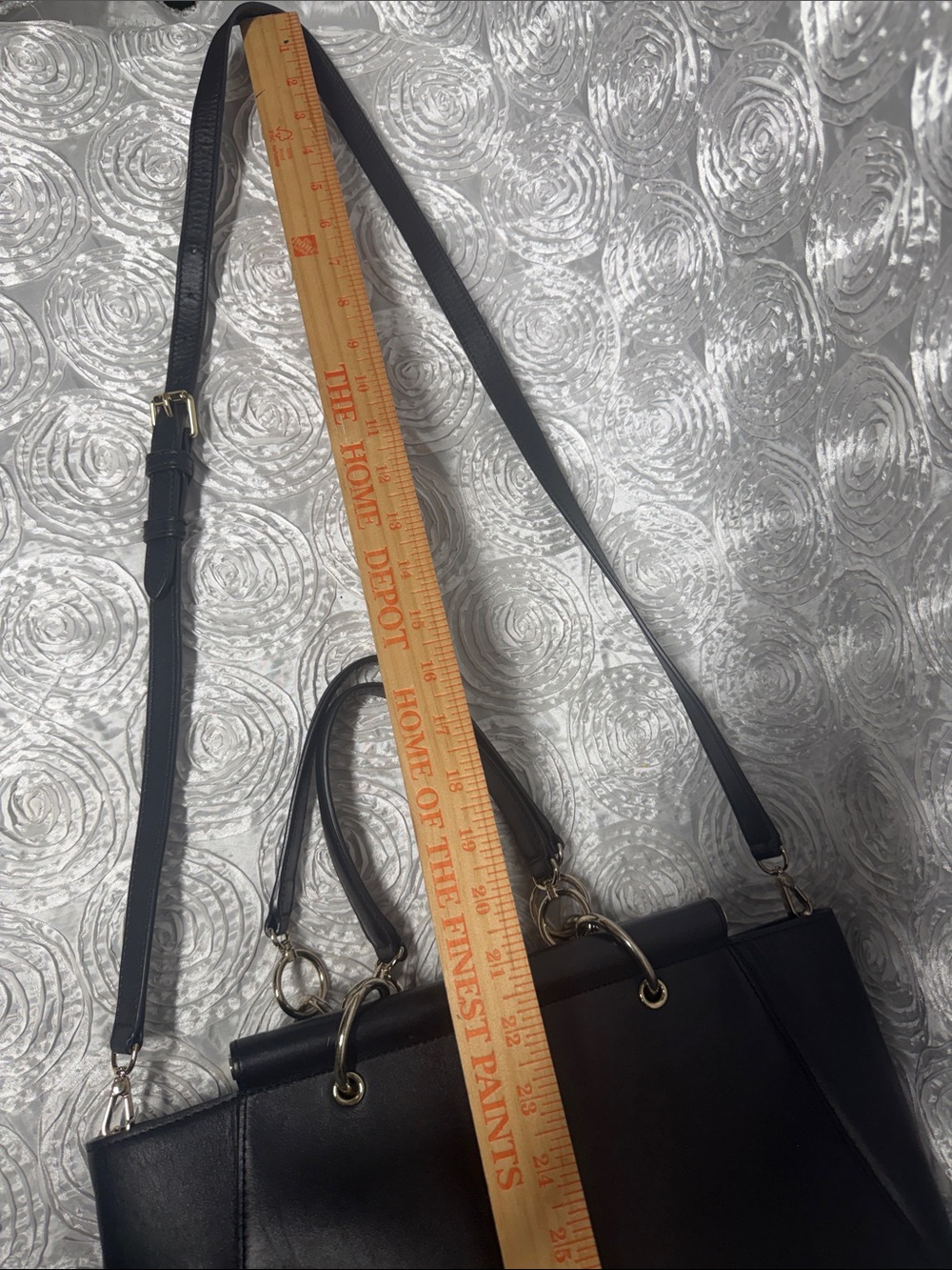 henri bendel Black Leather Shoulder Satchel with Gold Hardware - Picture 14 of 16